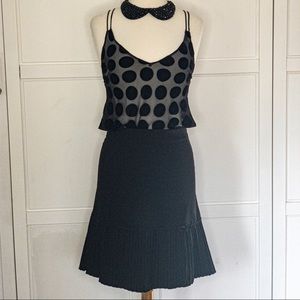 Vintage | Black Skirt W/ Pleated Hem